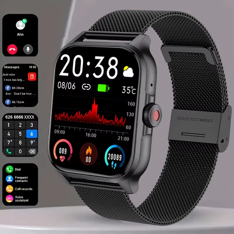 1.85” Bluetooth Calling, Blood Oxygen & Heart Rate Monitor, 100+ Sports Modes, IP68 Waterproof Fitness Tracker
