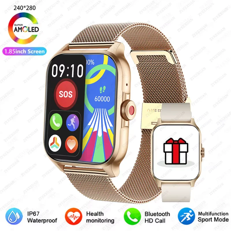 1.85” Bluetooth Calling, Blood Oxygen & Heart Rate Monitor, 100+ Sports Modes, IP68 Waterproof Fitness Tracker - Image 8