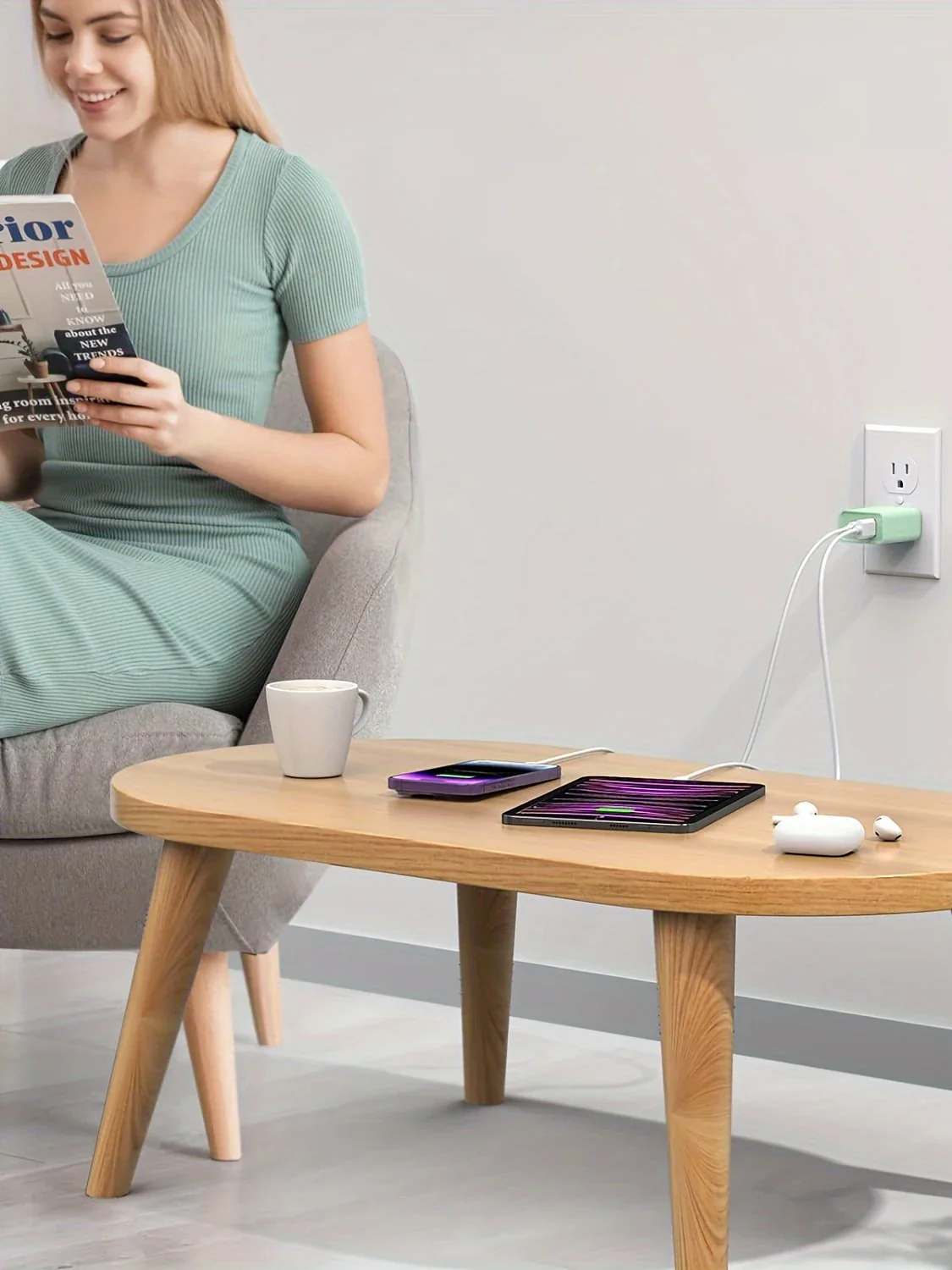 20W Dual USB Wall Charger with 6FT Type-C Cable – PD Fast Charging Block for iPhone & Android Devices - Image 5