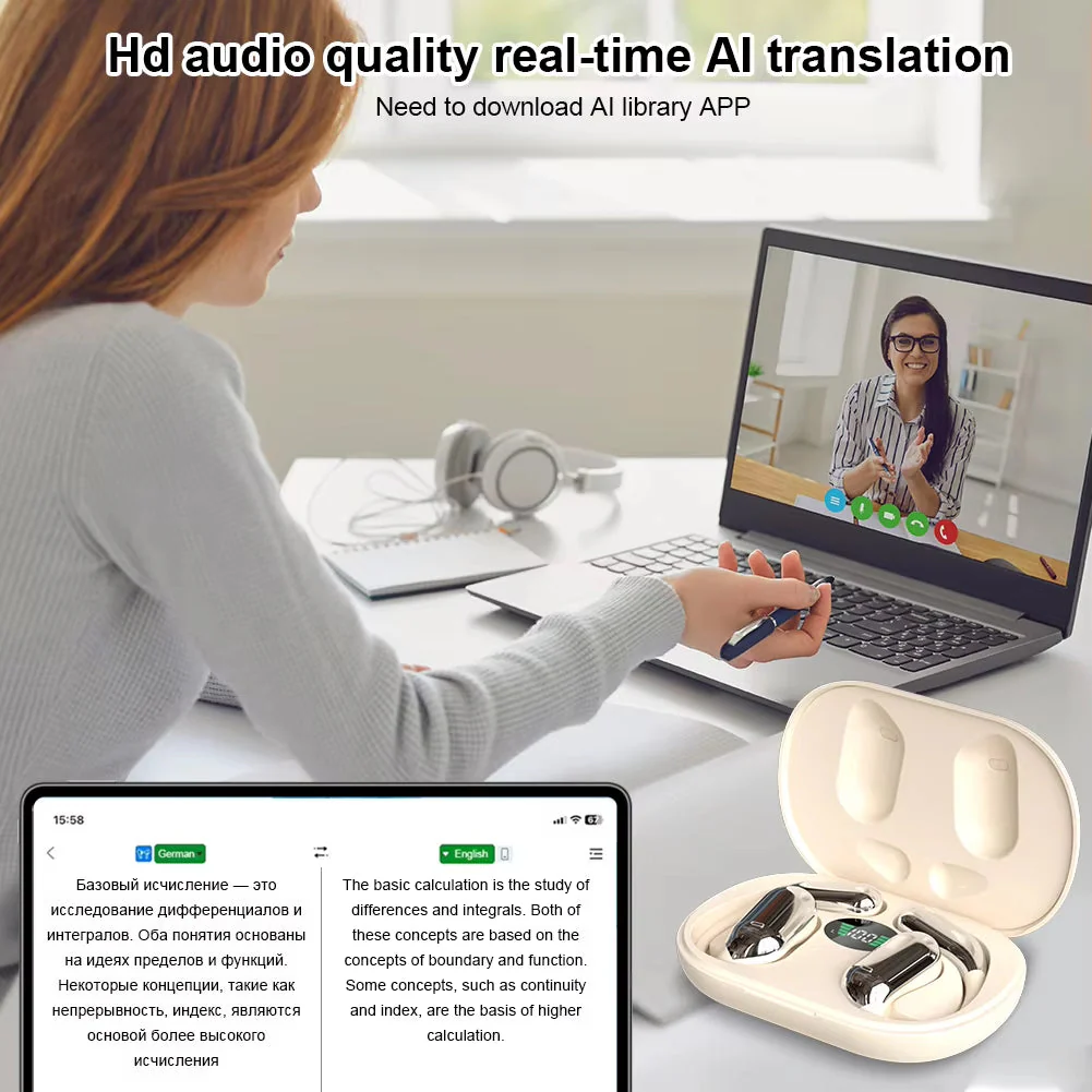 Revolutionary 3-in-1 AI Translator Earbuds - 144 Languages, Noise Cancelling, Bluetooth 5.3, Instant Smart Voice Translation! - Image 4