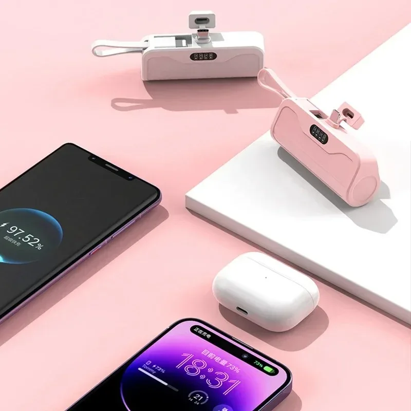 5000mAh Mini 2-in-1 Fast Power Bank – Compact External Battery for iPhone and Type-C Devices - Image 10
