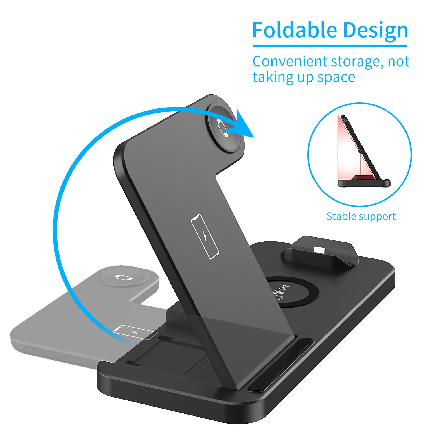 Fdgao 15W 4-in-1 Wireless Charging Station – Fast Desktop Charger for Phone, Apple Watch & AirPods - Image 3