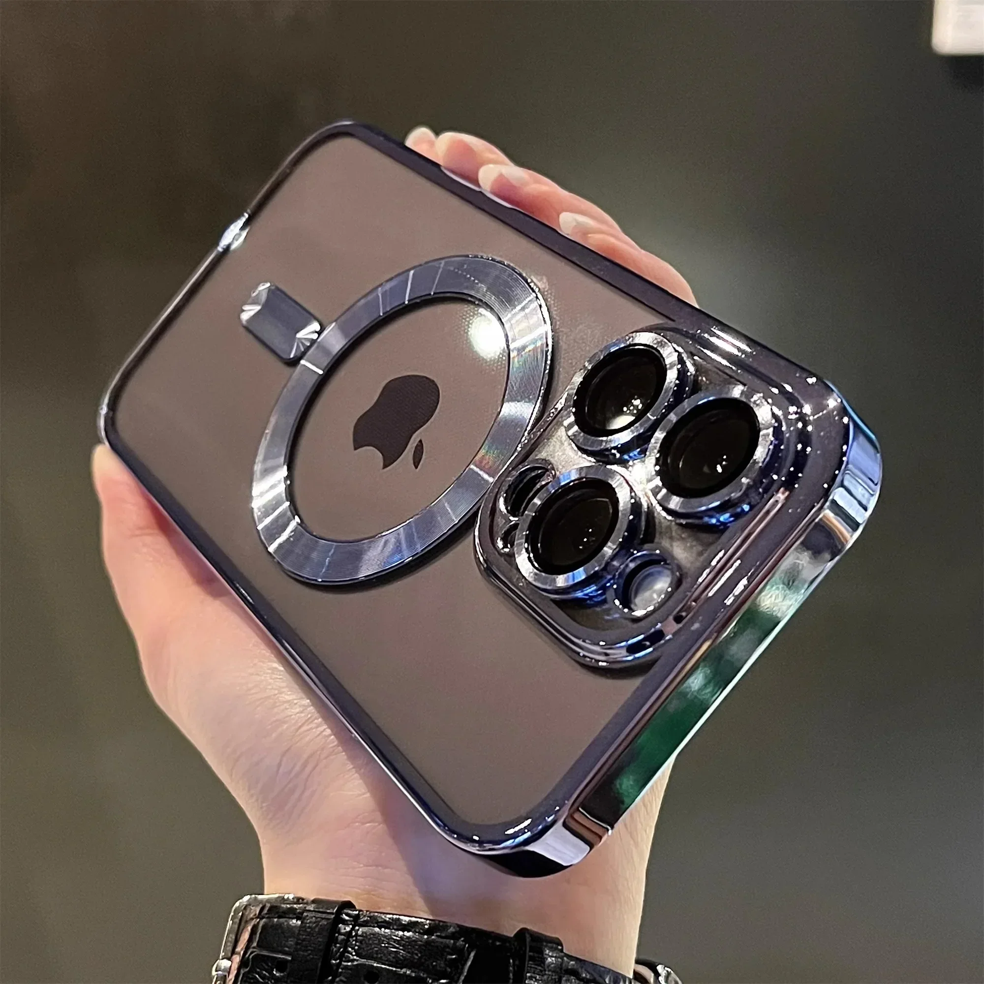 Luxury Magnetic Metal-Plated Clear MagSafe Case for iPhone – Elegance Meets Functionality - Image 16