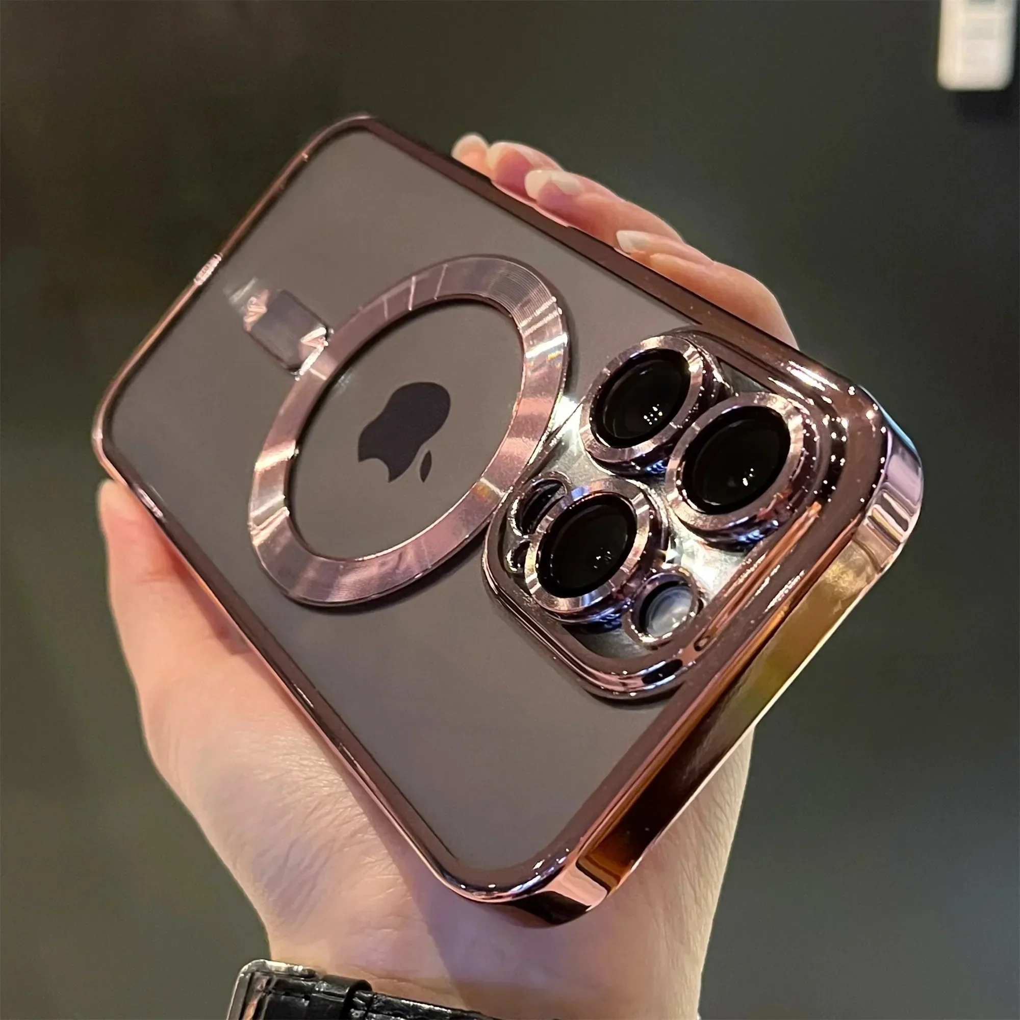 Luxury Magnetic Metal-Plated Clear MagSafe Case for iPhone – Elegance Meets Functionality - Image 20