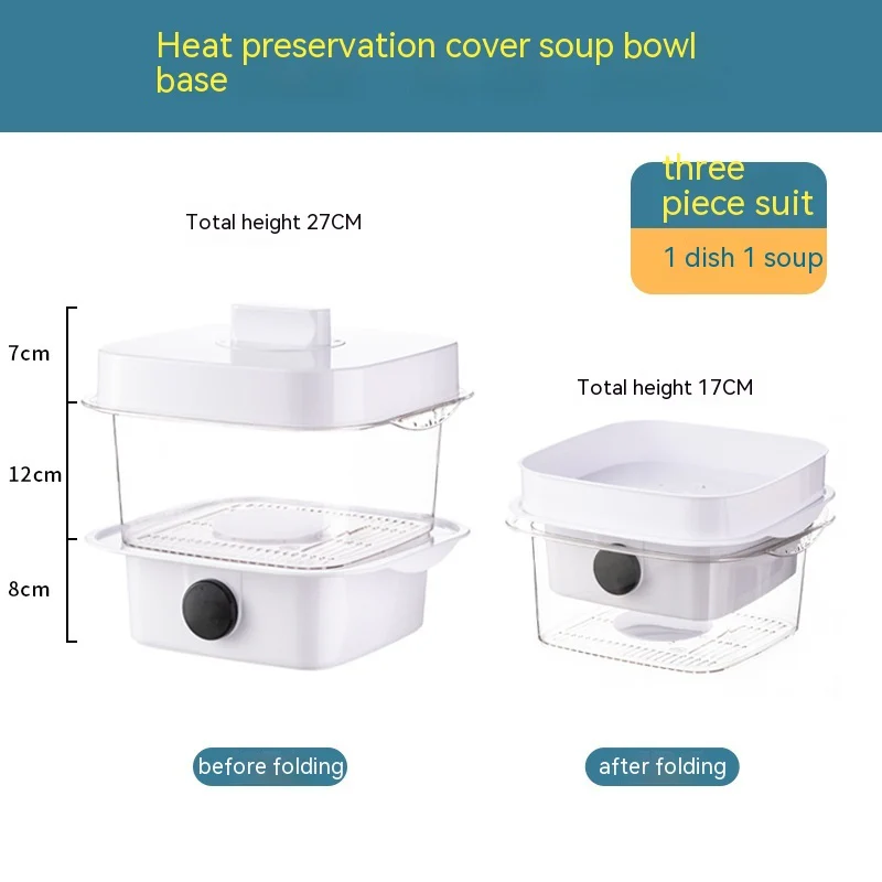 Multi-layer Dish Cover Heat Preservation Kitchen Cover Dining Table Leftover Storage Box Transparent Stack Cooking Hood Steamer - Image 12