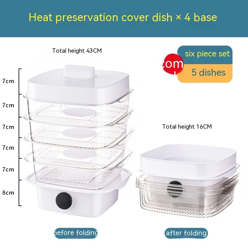 Multi-layer Dish Cover Heat Preservation Kitchen Cover Dining Table Leftover Storage Box Transparent Stack Cooking Hood Steamer - Image 18