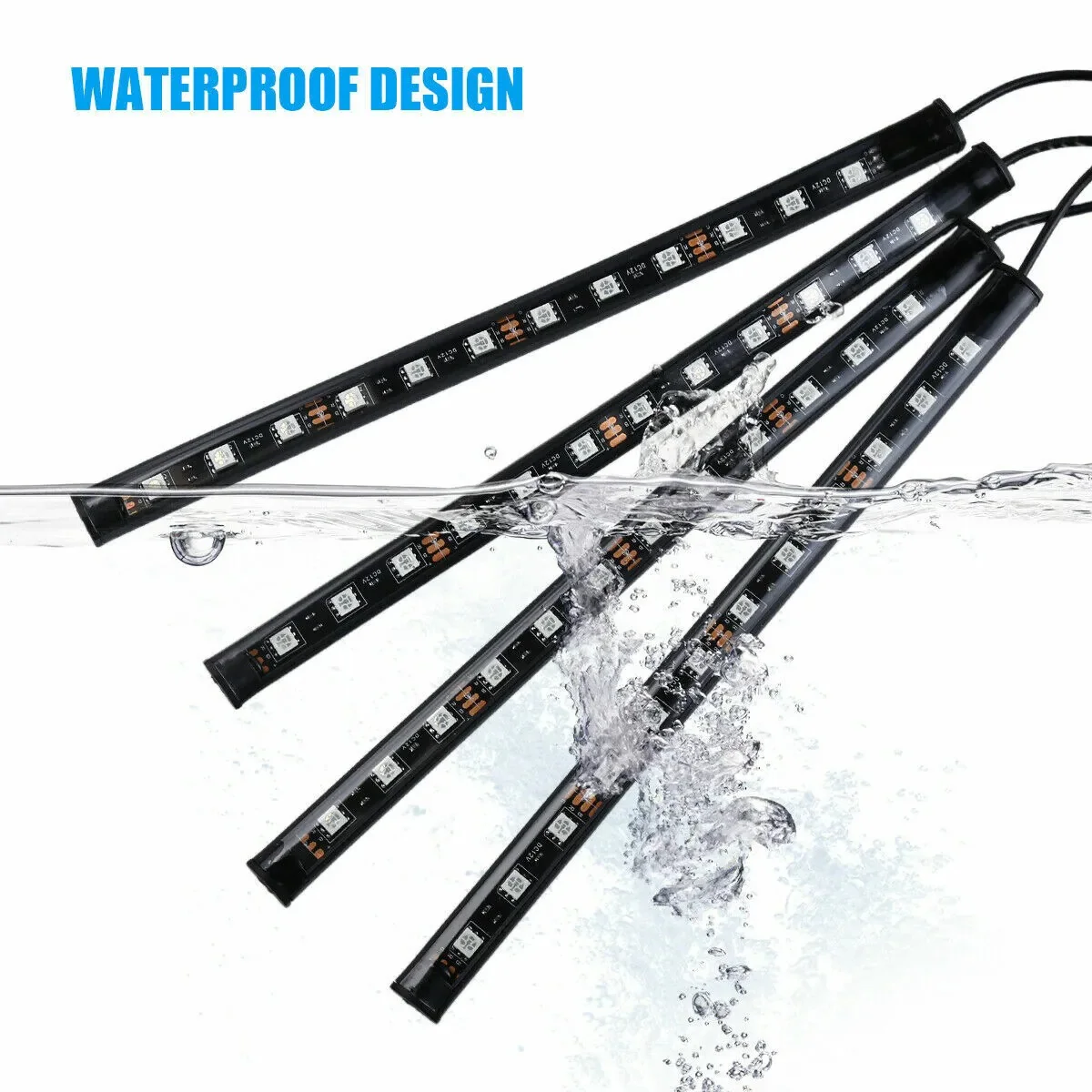 RGB LED Car Interior Strip Lights – USB Ambient Footwell Lamp with Remote & Music Sync - Image 4