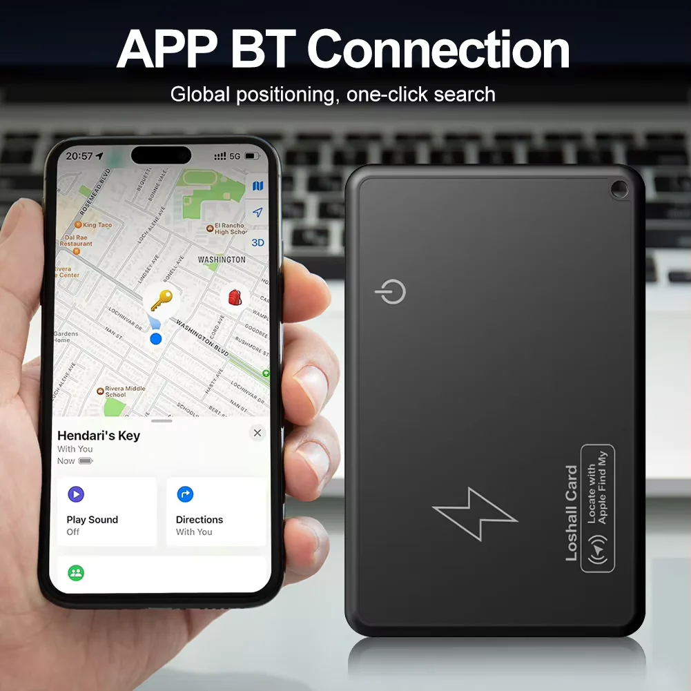 Wireless Charging GPS Tracker Card – Smart Mini Wallet Locator for iPhone Find My (AirTag Alternative) - Image 3