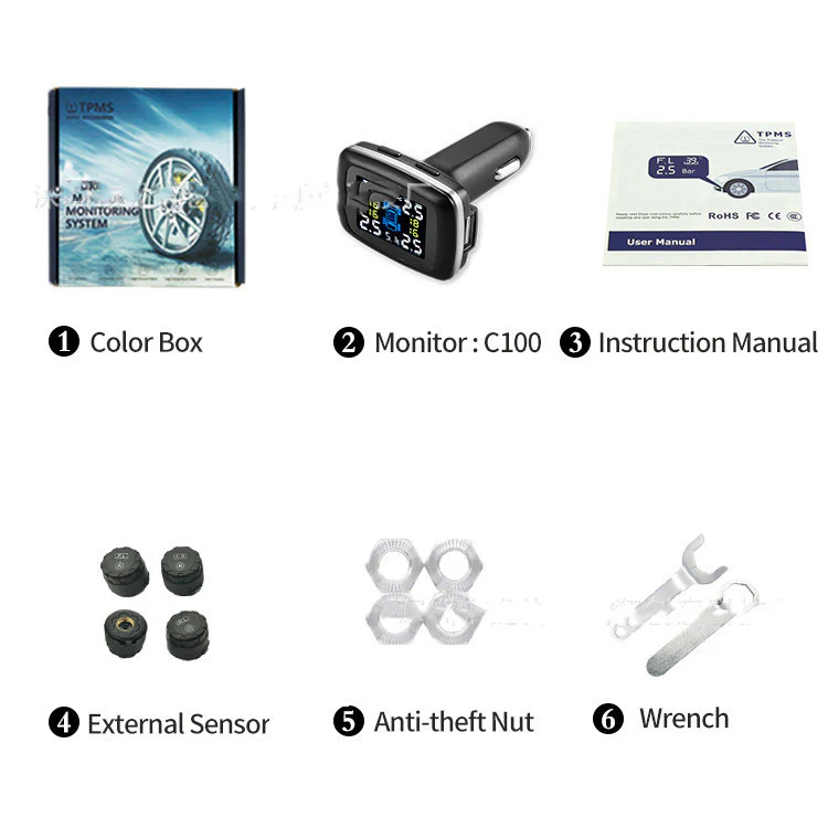 Smart Tire Pressure Monitor with USB Charger – Real-Time Safety & Power in One! - Image 7