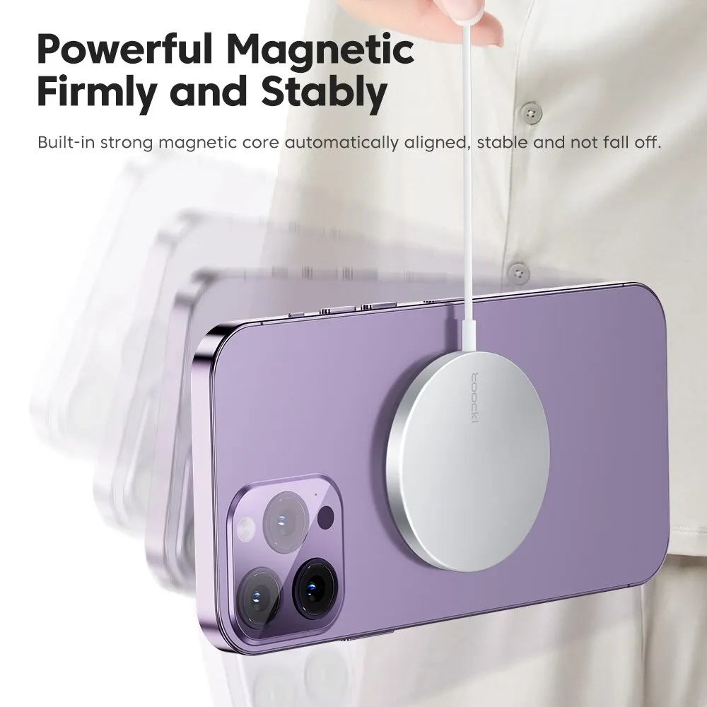 Toocki Magnetic Wireless Charger 15W – Fast & Reliable Charging for iPhone 15/14 Pro Max/Mini - Image 5