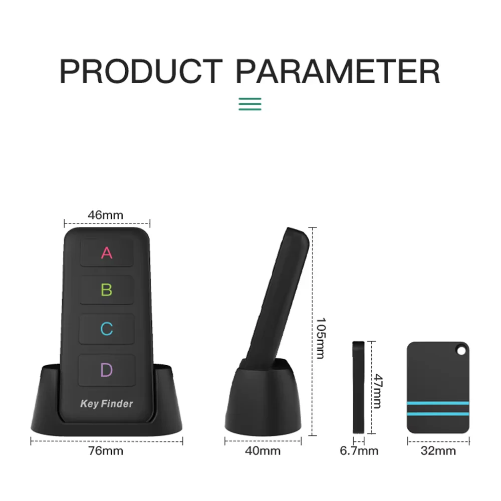 Wireless RF Key Finder – Remote Tracker for Pets, Wallet, Keys & More (1 RF Transmitter, 4 Receivers) - Image 6