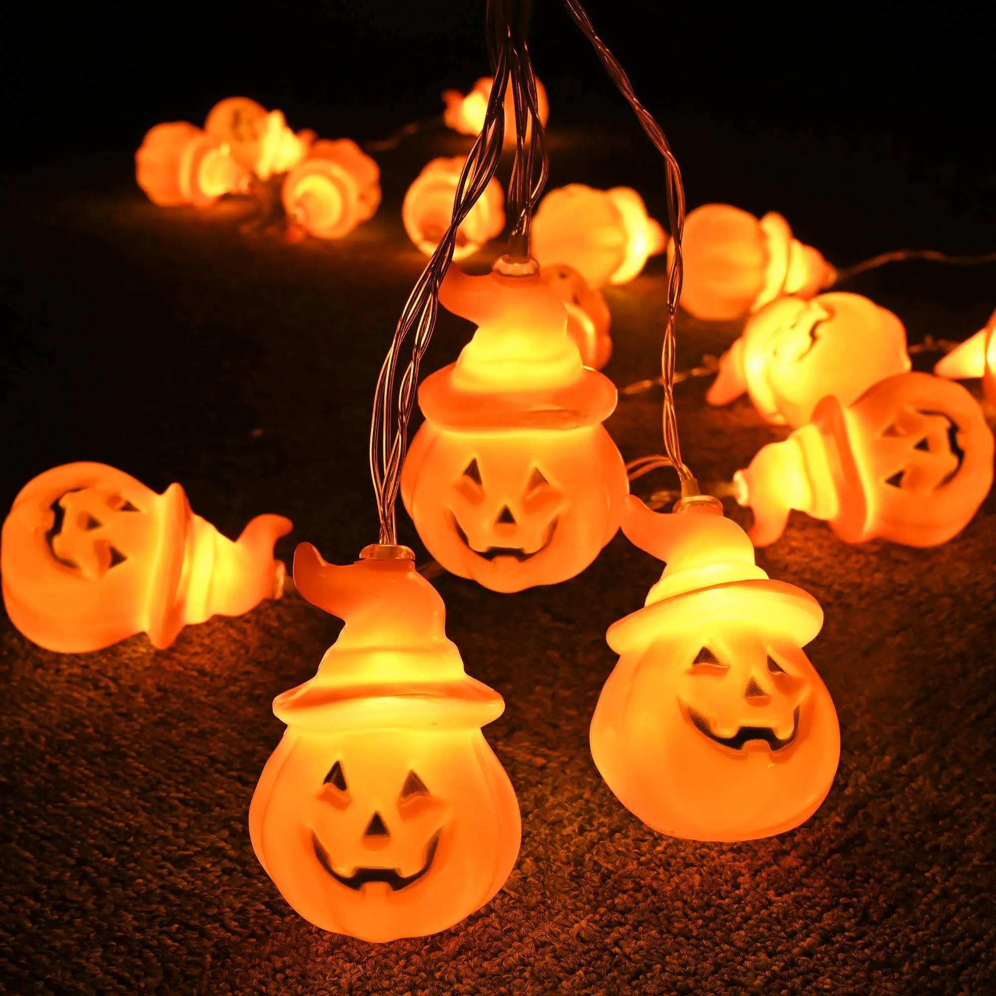 10ft Pumpkin Halloween LED String Lights - Image 10