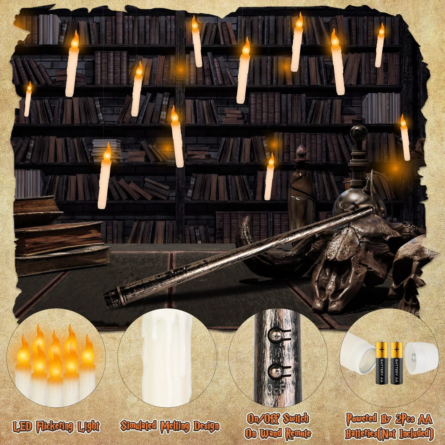 12-Piece Floating Candle Halloween Decor - Image 5