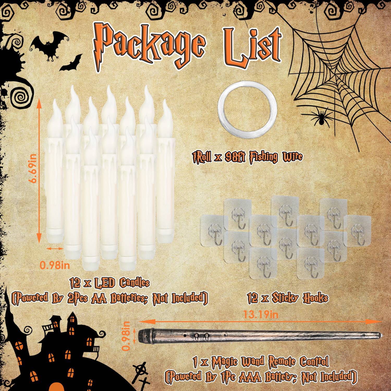 12-Piece Floating Candle Halloween Decor - Image 6