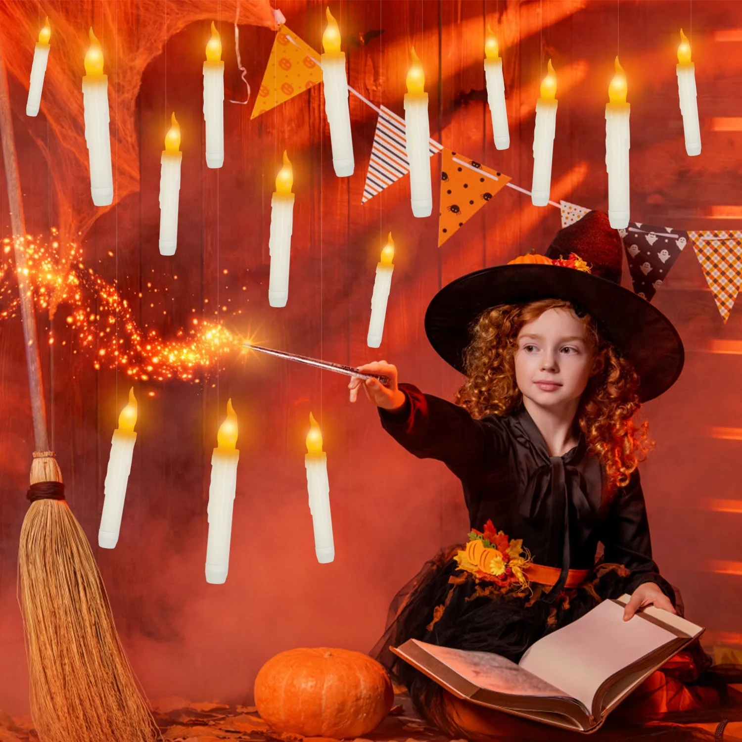 12-Piece Floating Candle Halloween Decor - Image 7