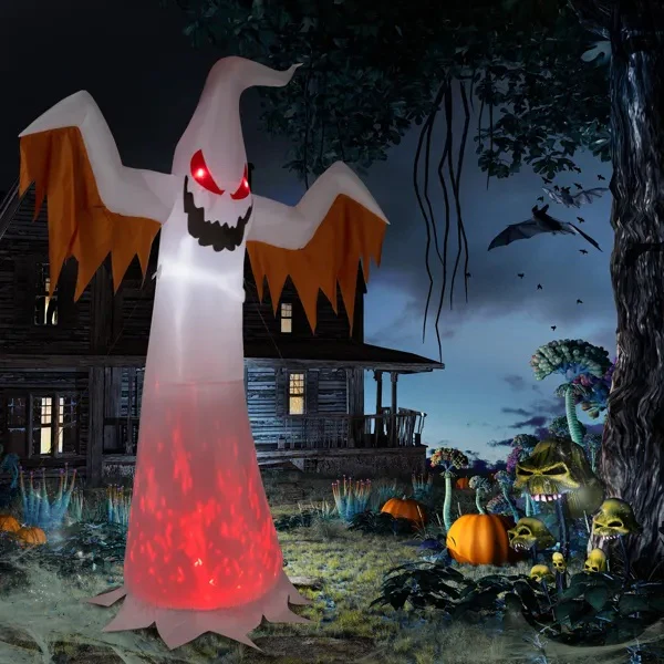 12ft Ghost Flames Red Eyes Halloween Inflatable