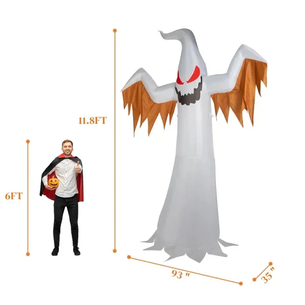 12ft Ghost Flames Red Eyes Halloween Inflatable - Image 3