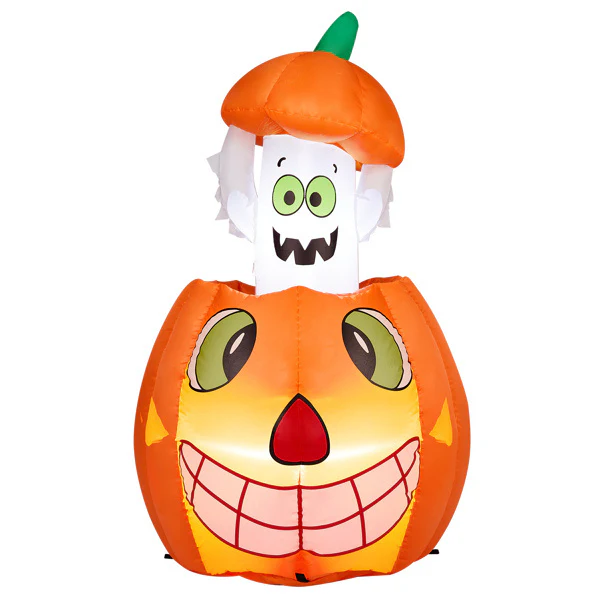 2.8ft Animated Pumpkin Ghost Inflatable - Image 2