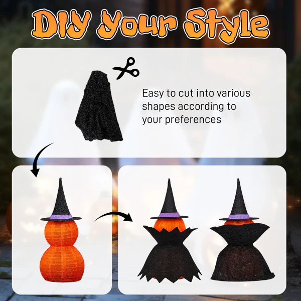 2-Pack 3ft Collapsible Pumpkin Halloween Decor - Image 6