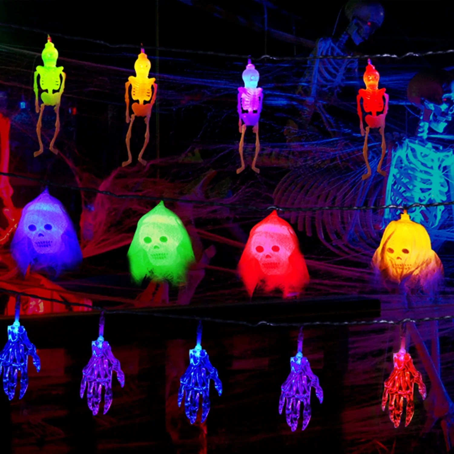 3-Pack Colorful Halloween String Lights 24ft - Image 2