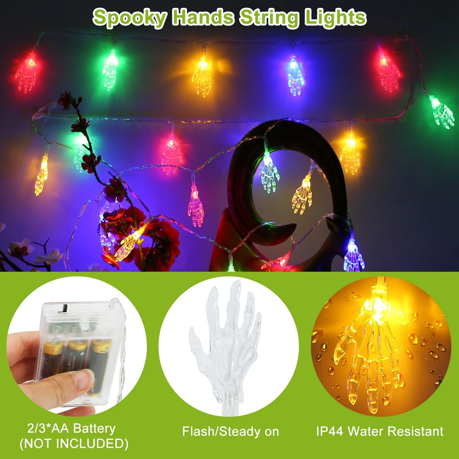 3-Pack Colorful Halloween String Lights 24ft - Image 7