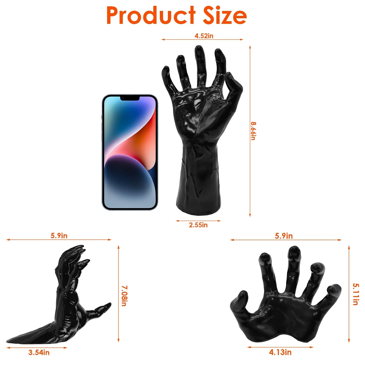 3-Piece Creepy Hands Halloween Wall Decor - Image 4