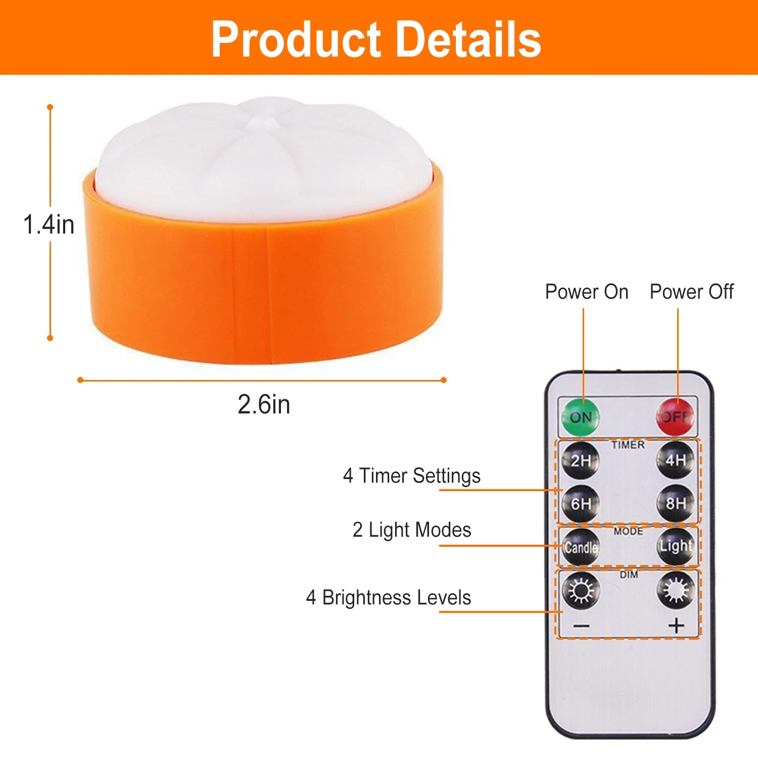 4-Pack LED Pumpkin Lights Halloween Decor - Image 3