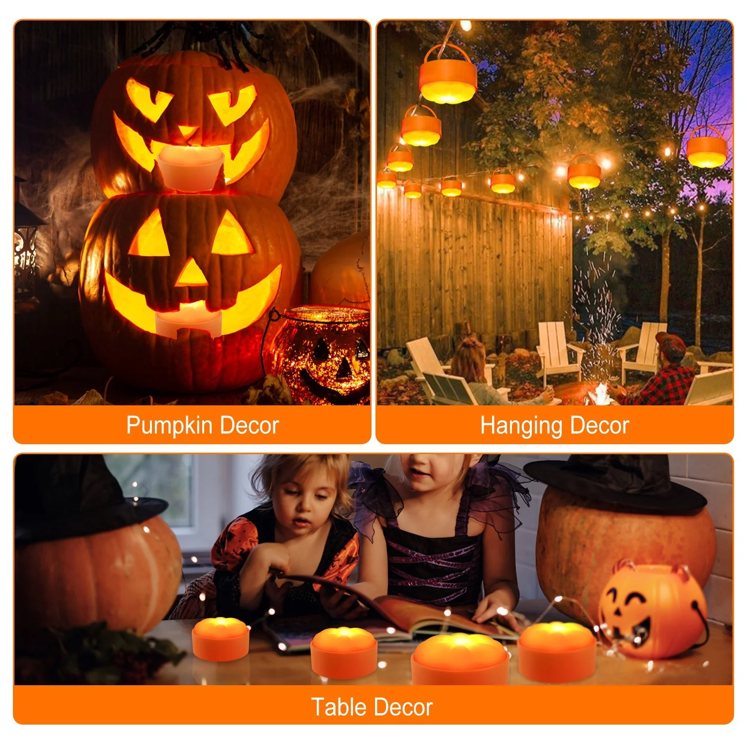 4-Pack LED Pumpkin Lights Halloween Decor - Image 7