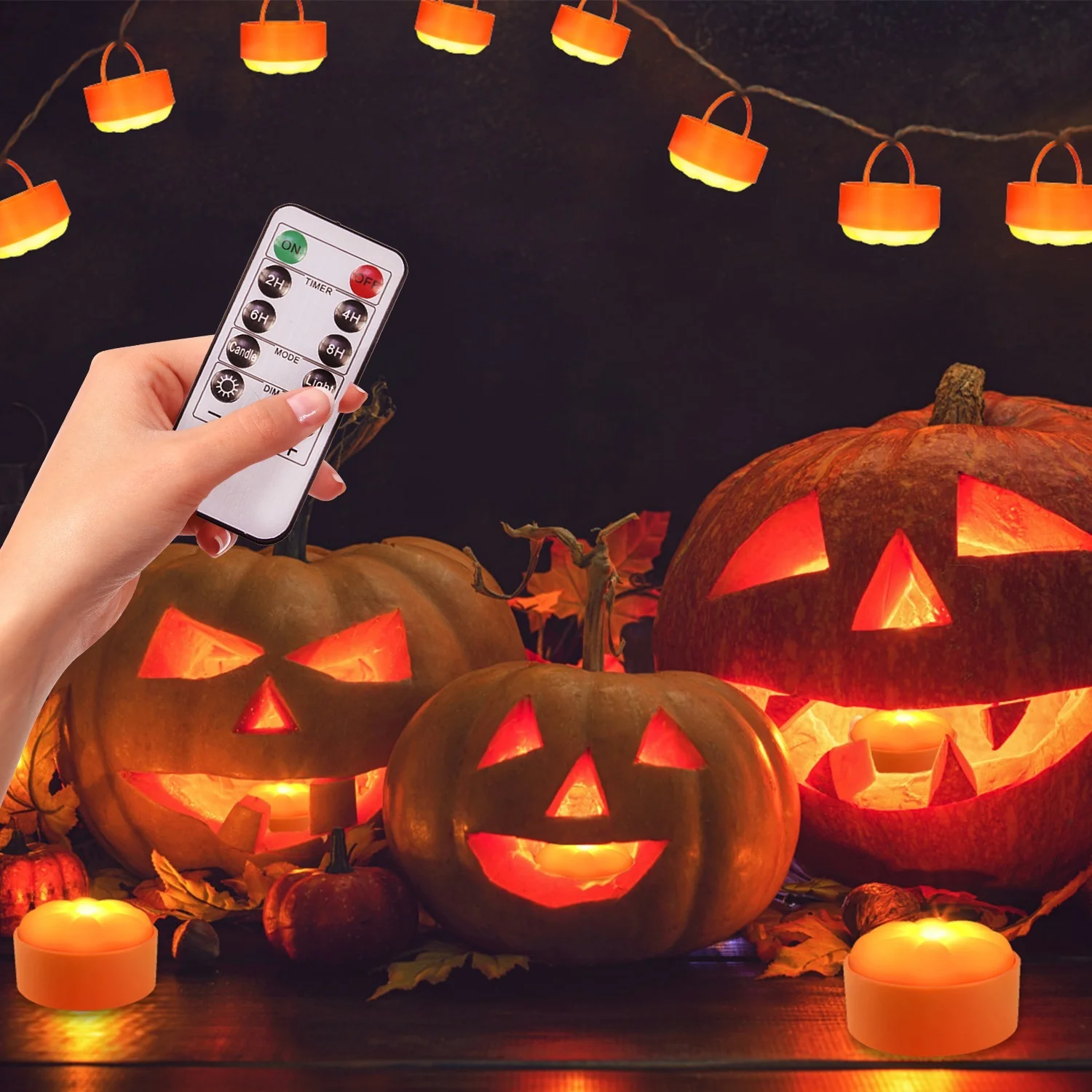 4-Pack LED Pumpkin Lights Halloween Decor - Image 8