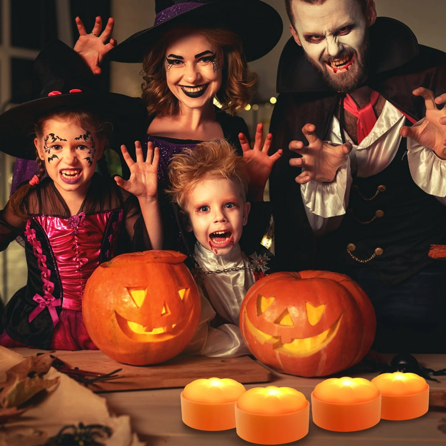 4-Pack LED Pumpkin Lights Halloween Decor - Image 9