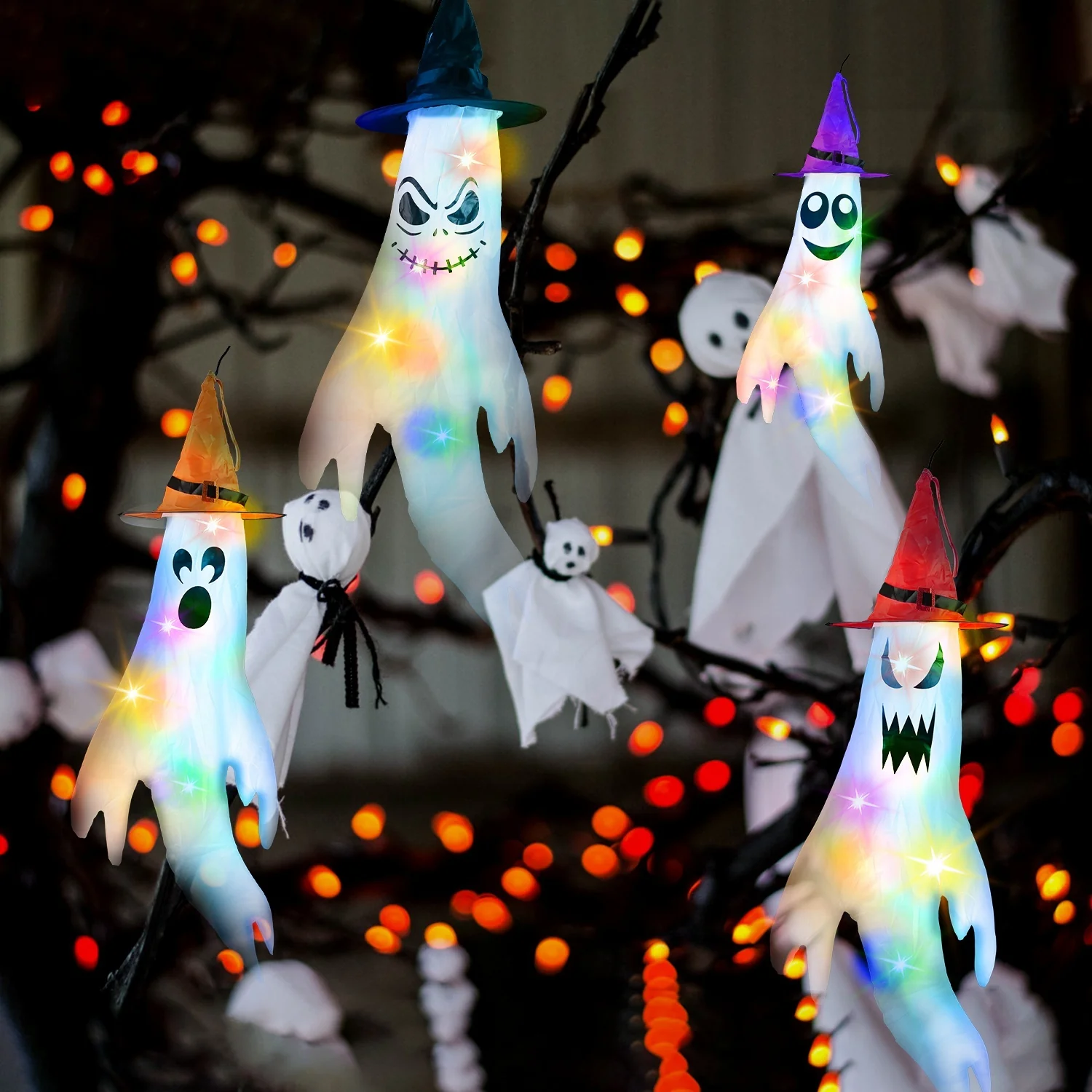 4-Piece Ghost Windsocks Halloween Decor - Image 8