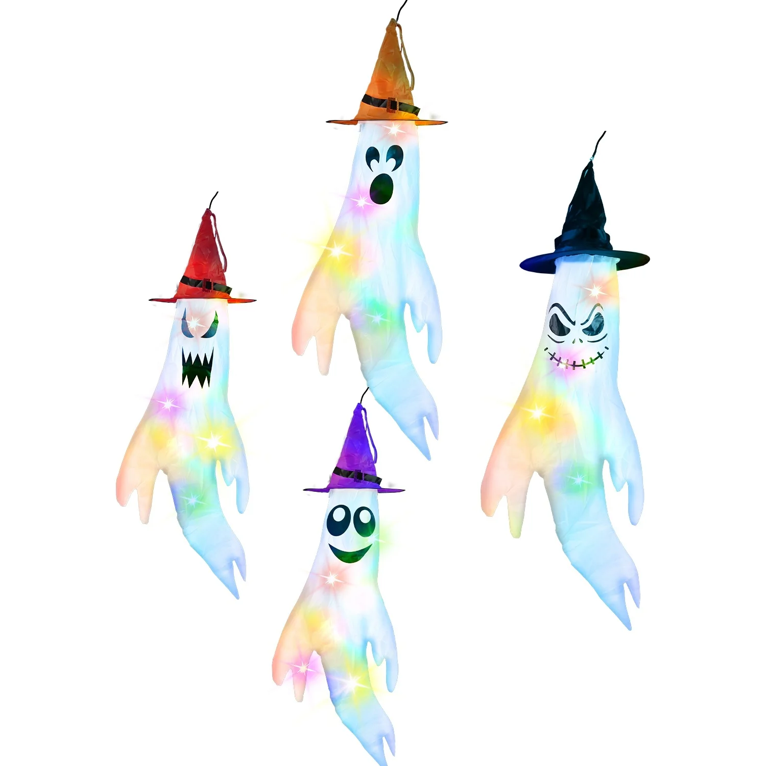 4-Piece Ghost Windsocks Halloween Decor - Image 9