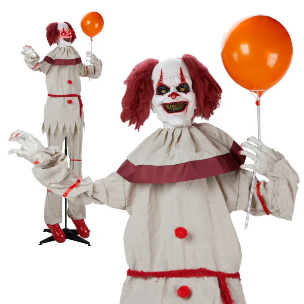 5.7ft Red Eye Vibration Clown Halloween Decor - Image 8