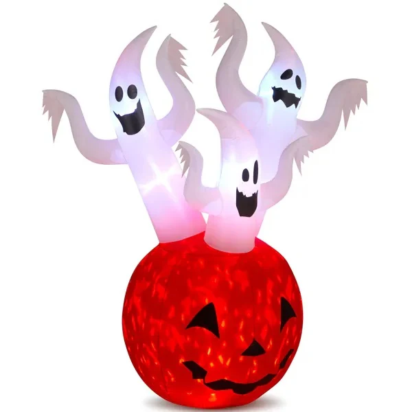 5.9ft Pumpkin Ghost Halloween Inflatable - Image 3