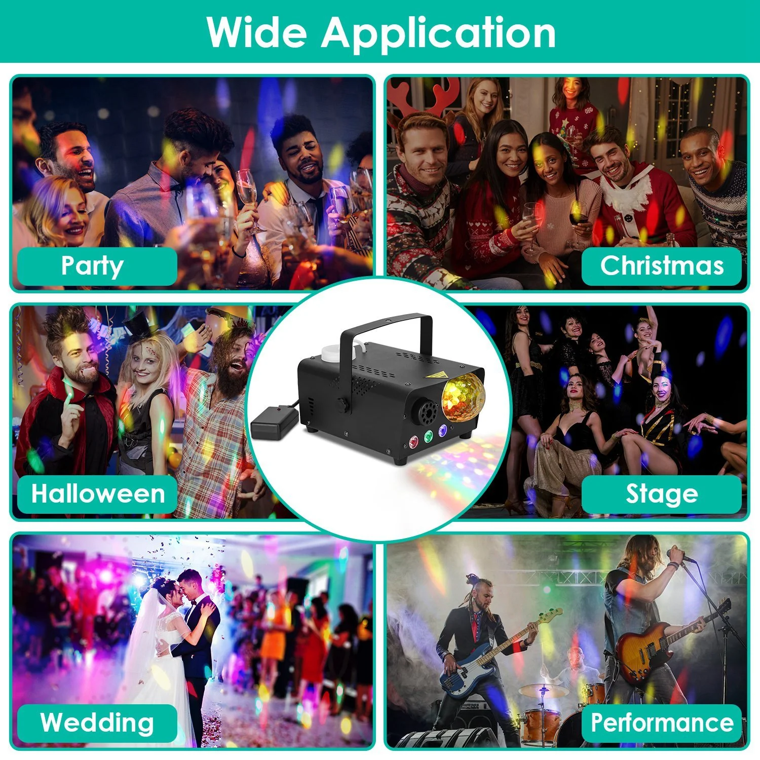 600W Fog Machine with Disco RGB Lights - Image 3