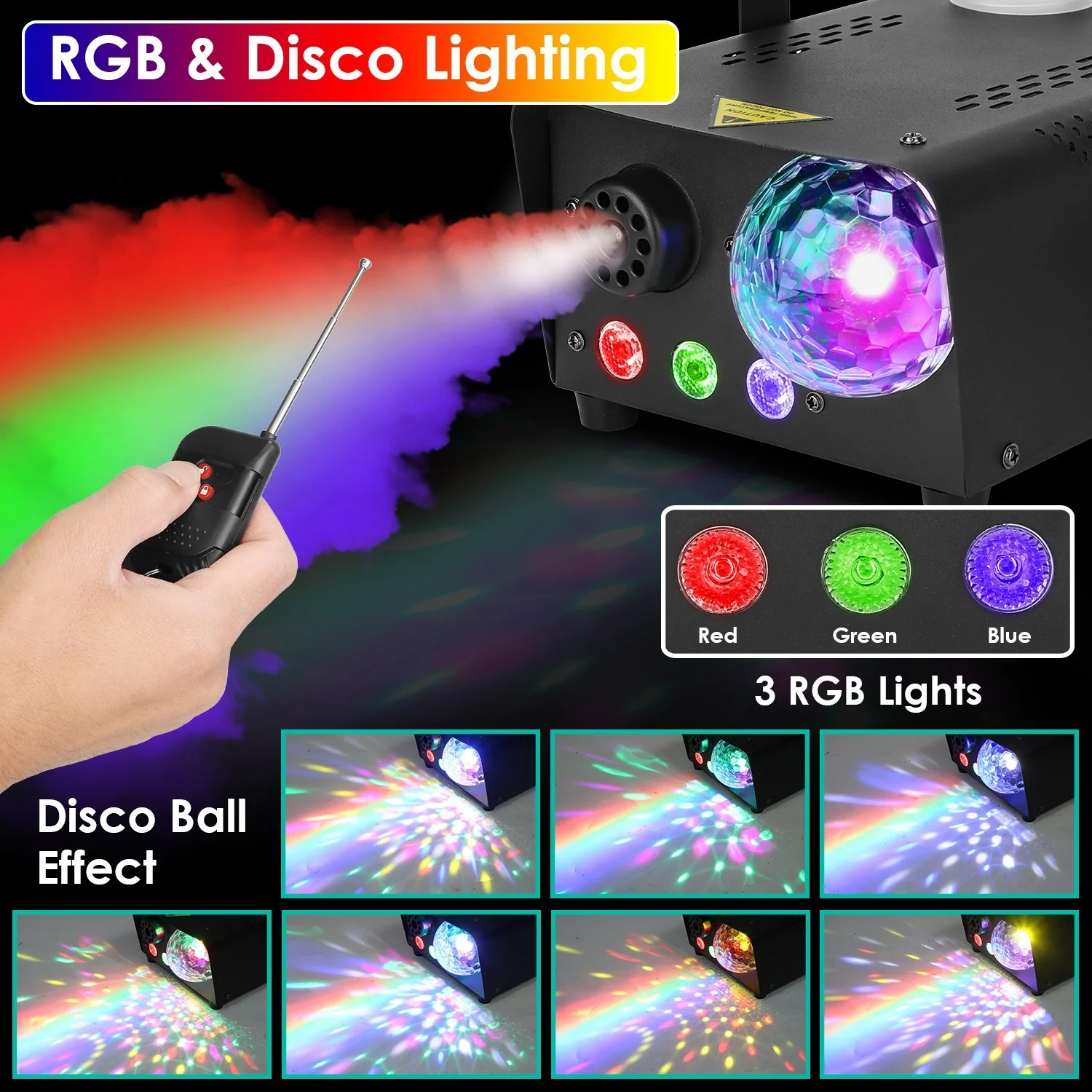 600W Fog Machine with Disco RGB Lights - Image 7