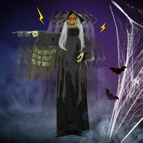 6ft Red Eye Vibration Witch Halloween Decor - Image 5