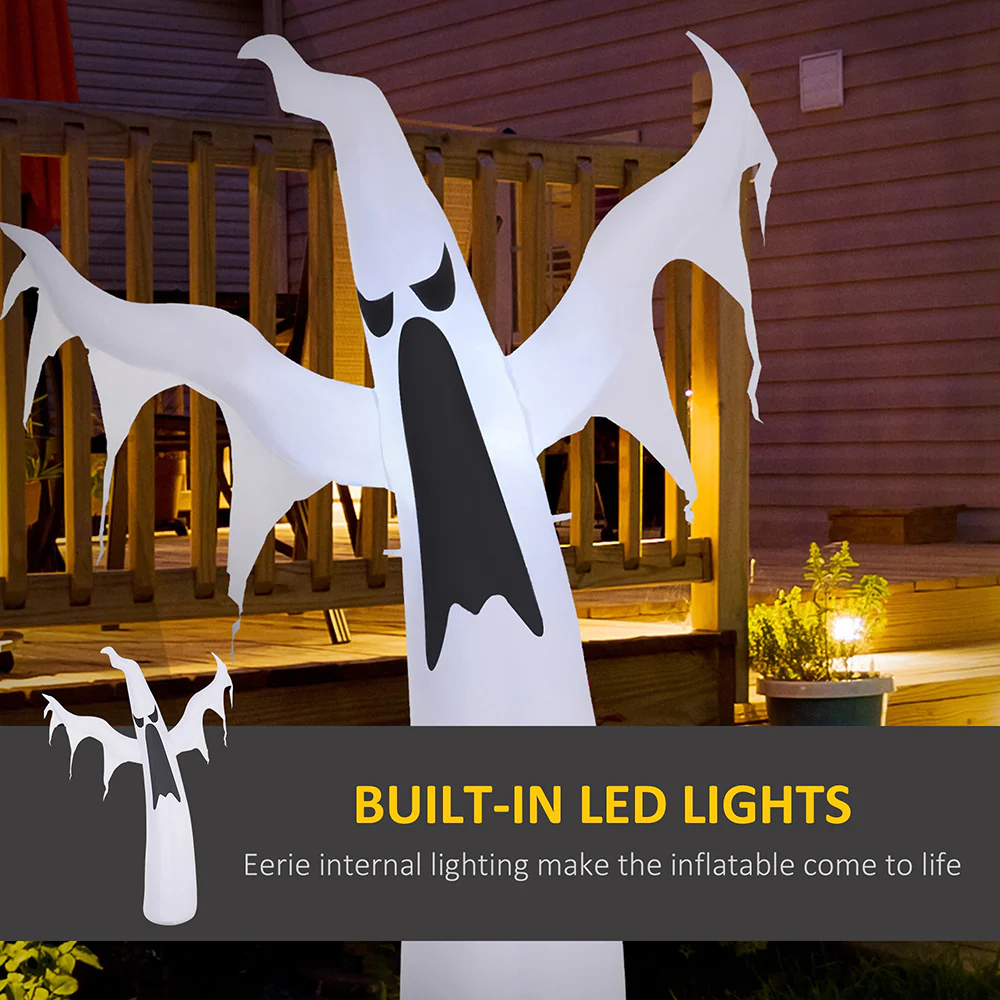 6ft White Ghost Halloween Inflatable Decor - Image 5