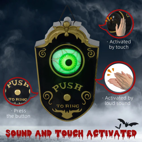 7.1in Animatronic Doorbell Halloween Decor - Image 3