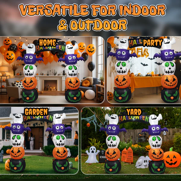 8.2ft Stacking Pumpkin Arch Halloween Inflatable - Image 4