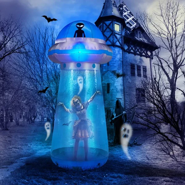 8.8ft UFO Halloween Inflatable with LED Lights - Image 2