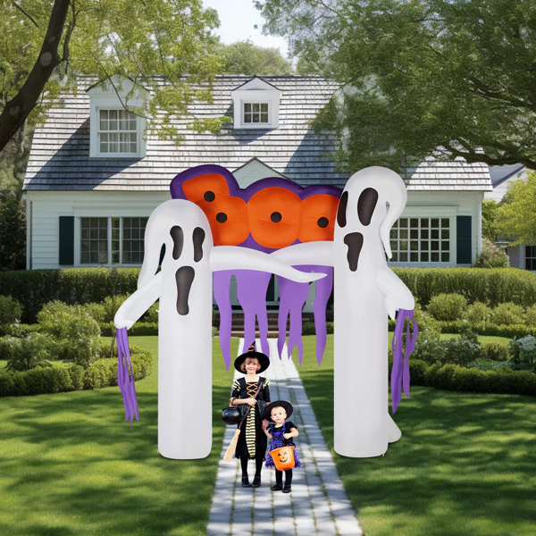9.8ft White Ghost Arch Halloween Inflatable - Image 3