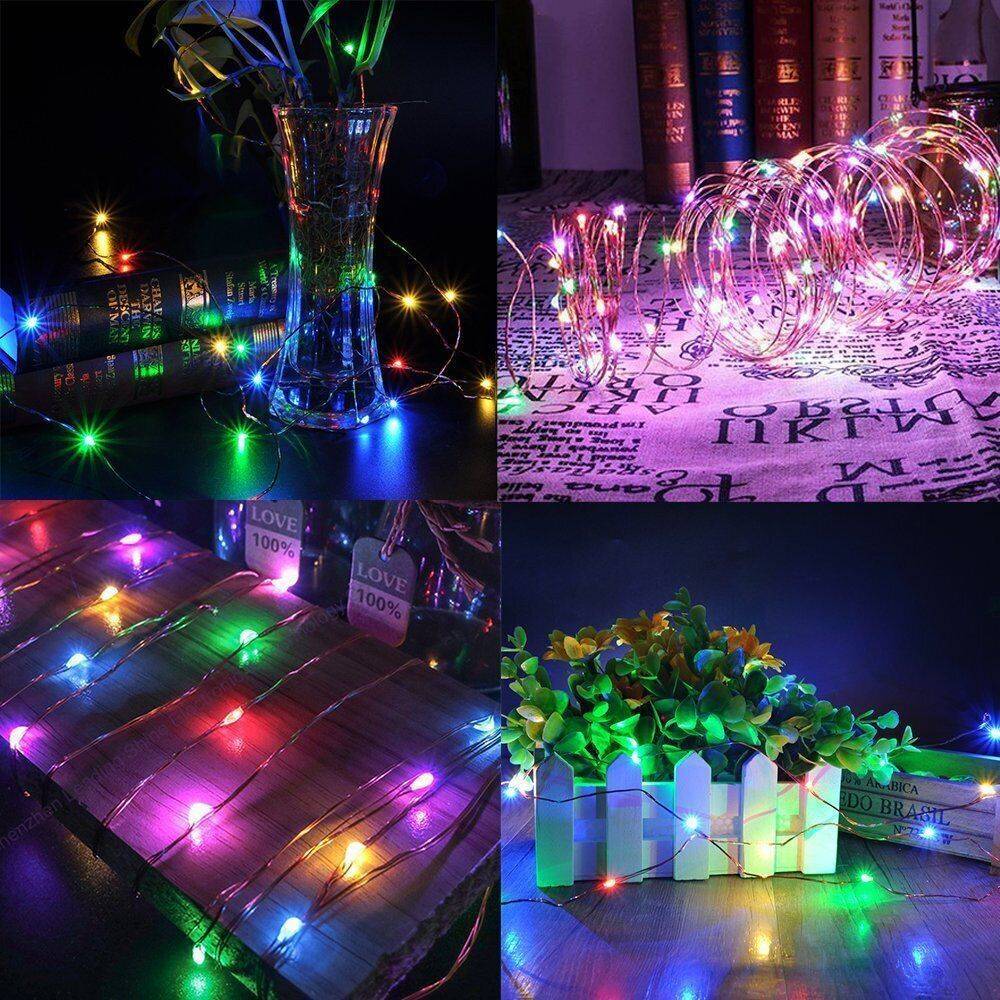 Set of 2 66ft Solar Fairy String Lights, 200 LED Copper Wire, Colorful - Image 5