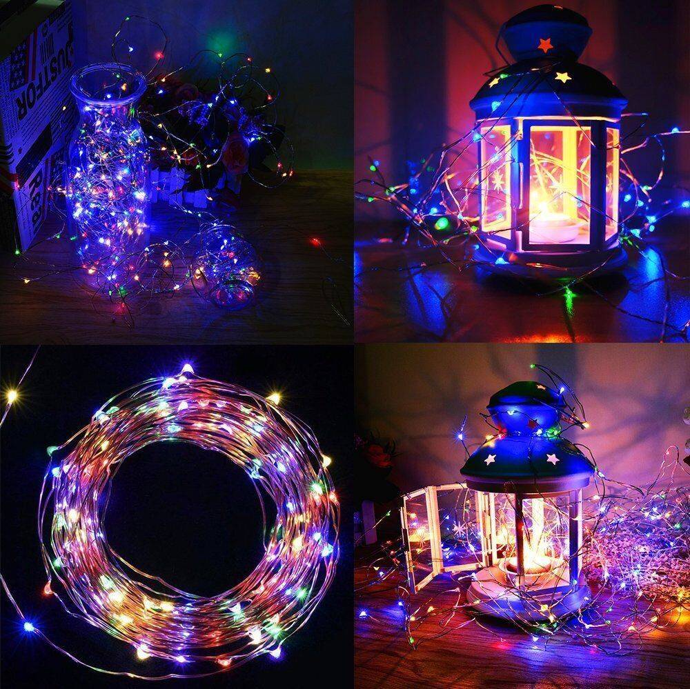 Set of 2 66ft Solar Fairy String Lights, 200 LED Copper Wire, Colorful - Image 6
